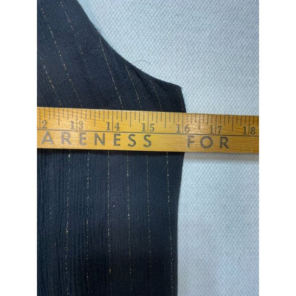 A New Day Womens Maxi Dress Size XS Black Gold  Metallic Stripes Sleeveless - Picture 10 of 16